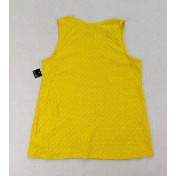 Kim Rogers Women's Tank Top SIze Medium Yellow Textured FLAWS - Picture 10 of 12
